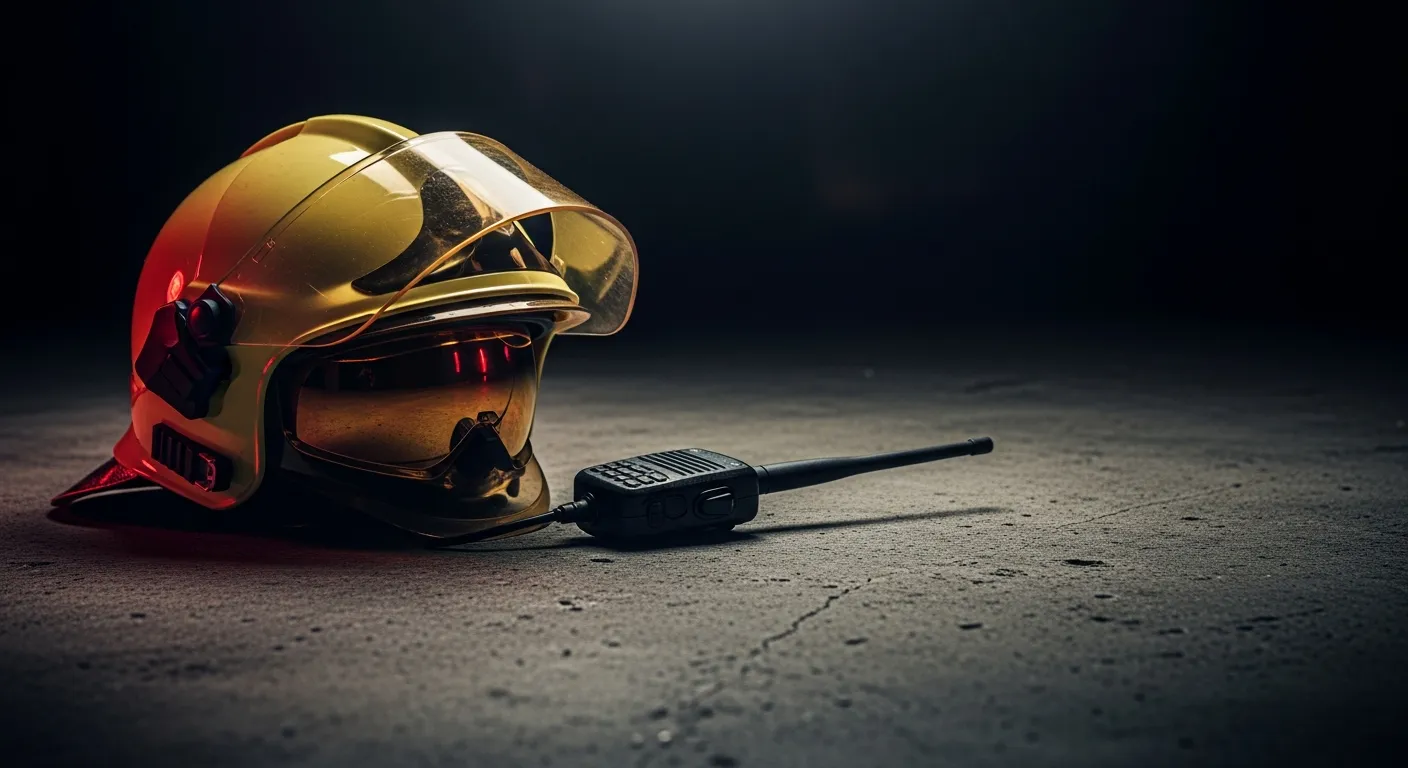 Fire department radio handset and helmet